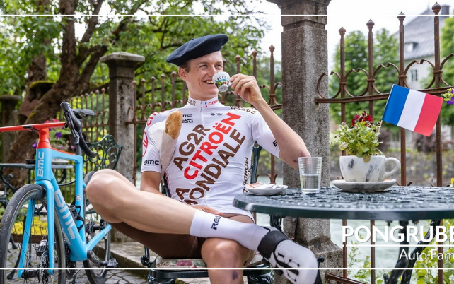 Rad-Ass Felix Gall quer Team AG2R mit Citroën als Sponsor