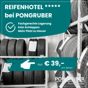 Das Reifenhotel bei der Pongruber Auto-Familie. Günstig und korrekt eingelagert Reifen.