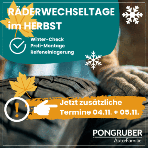 Räderwechseltage jetzt zusätzlich in November bei PONGRUBER Citroen und Opel in Elixhausen bei Salzburg