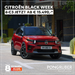 Black_Week_Citroen_Pongruber_insta Citroen e-C3 in der Black Week bei Pongruber in Eixhausen bei Salzburg