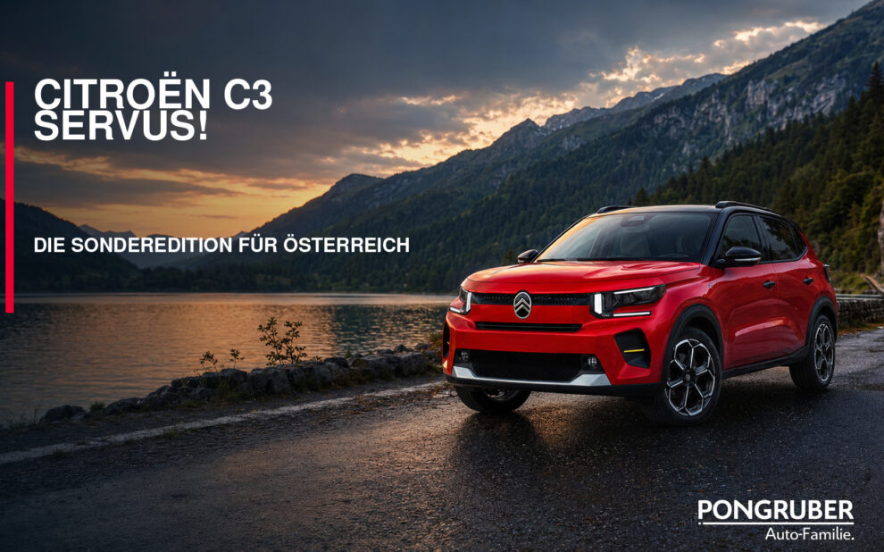 Citroën C3 SERVUS! mit Advanced Comfort® Sitzen, Sitzheizung und Klimaautomatik – jetzt ab € 17.990,- bei Pongruber entdecken.