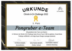 Urkunde e-C4 Challenge-quer
